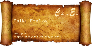 Csiky Etelka névjegykártya